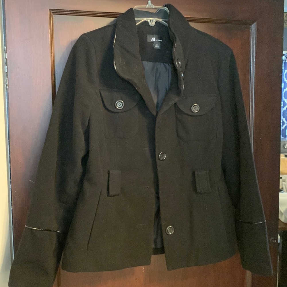 Black, short pea coat